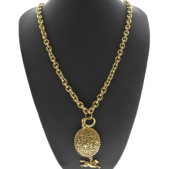 CHANEL Hose motif COCO Mark Necklace gold Plated Gold Women - Picture 1 of 7
